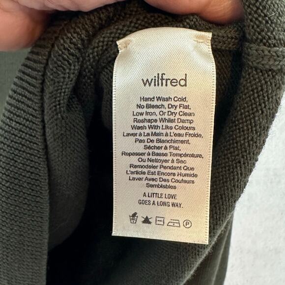 Wilfred Size Small Sweater High Neck Long Sleeve Soft Minimalist Dark Green - Picture 7 of 7